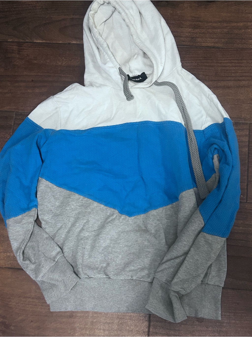 Diesel Cream Ribbed Hooded Pullover